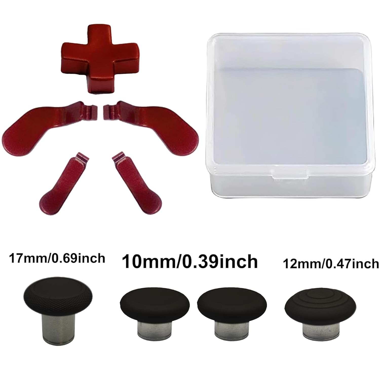 9 in1 Metal Thumbsticks Accessories for Xbox Elite Controller Series 2 Core, Replacement Paddles Parts Repair Kit for Elite Series 2 Core Controller with 4 Swap Joystick, 4 Paddles,1 D-Pads(Red) [video game] - Image 2
