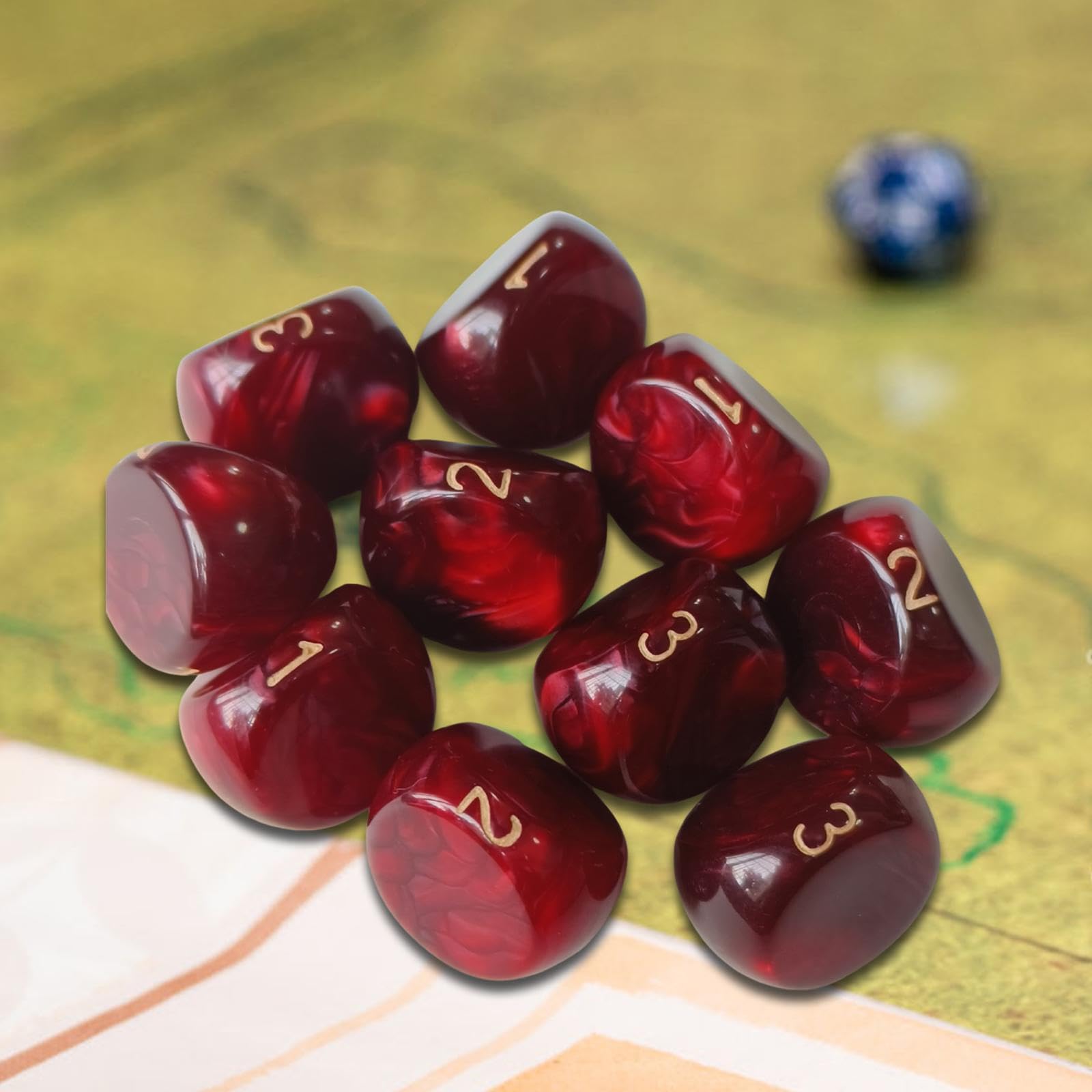 Set di 10 Dadi, Dadi da Gioco a 3 Facce, Giocattoli per l'intrattenimento, Articoli per Feste, Dadi in Acrilico per KTV, Giochi da Tavolo, Bar per, Rosso