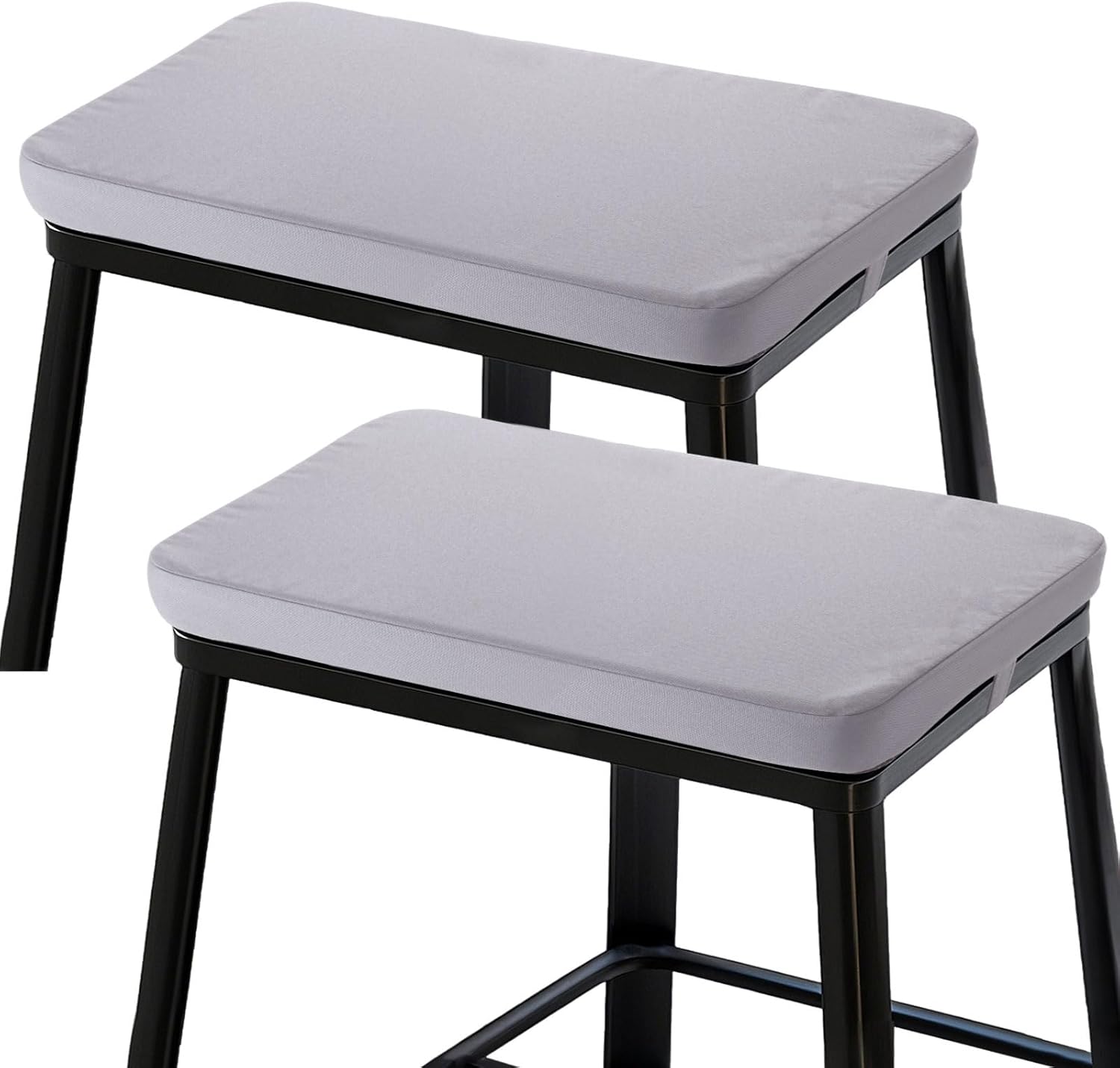 Bar Stool Cushions 14x12 inch, Non-Slip Dining Chair Cushion with Straps, Waterproof Seat Pad for Indoor Outdoor Metal Wooden Chair，Set of 2, Blue