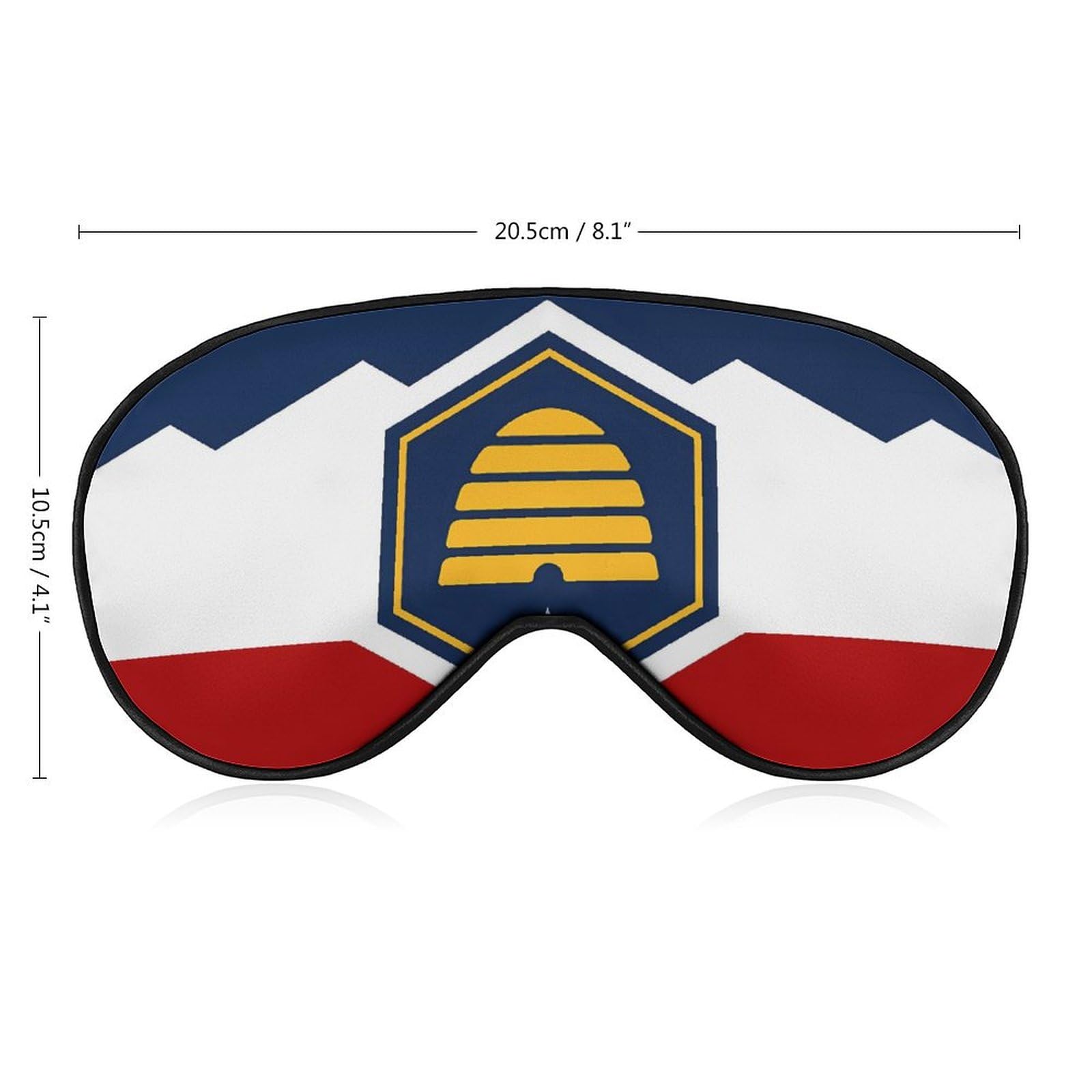 Utah Flag U.S.A. Sleep Mask Eye Shade Cover Adjustable Strap for Travel Lunch Break Women Men
