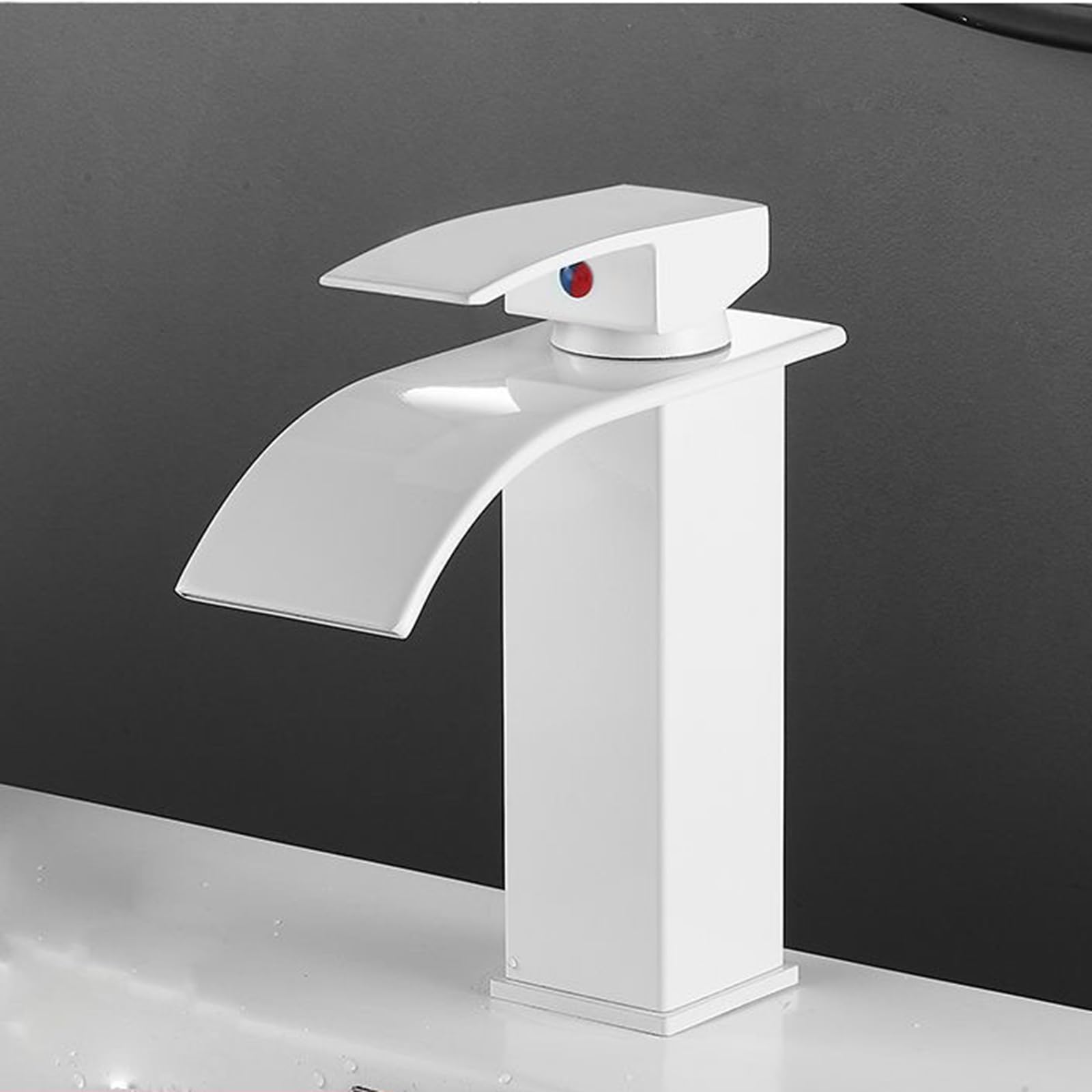 CMBSSTFC Baterie do zlewów łazienkowych Bateria umywalkowa Tap Waterfall Chrome do baterii jednouchwytowych z 1 otworem