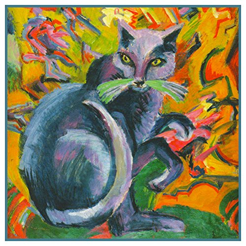 Orenco Originals The Grey Cat on a Pillow Ernst Ludwig Kirchner Counted Cross Stitch Pattern