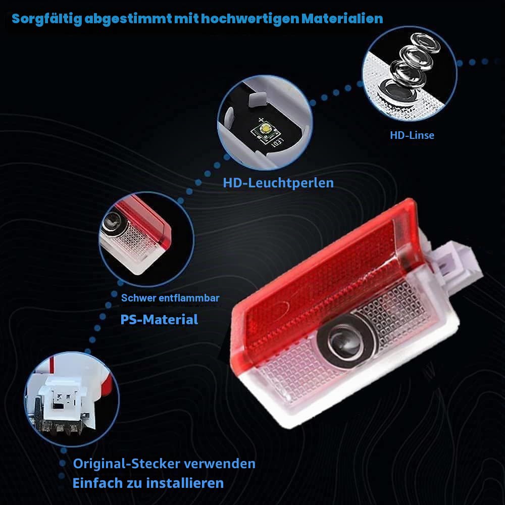 Autotür Licht Projektor Türbeleuchtung,Für A B C E M G W166 W176 W205 W212 Series,Autotürprojektor für Logo,Türprojektoren Einstiegsbeleuchtung Unterbodenbeleuchtung Auto Zubehör-4 Stück
