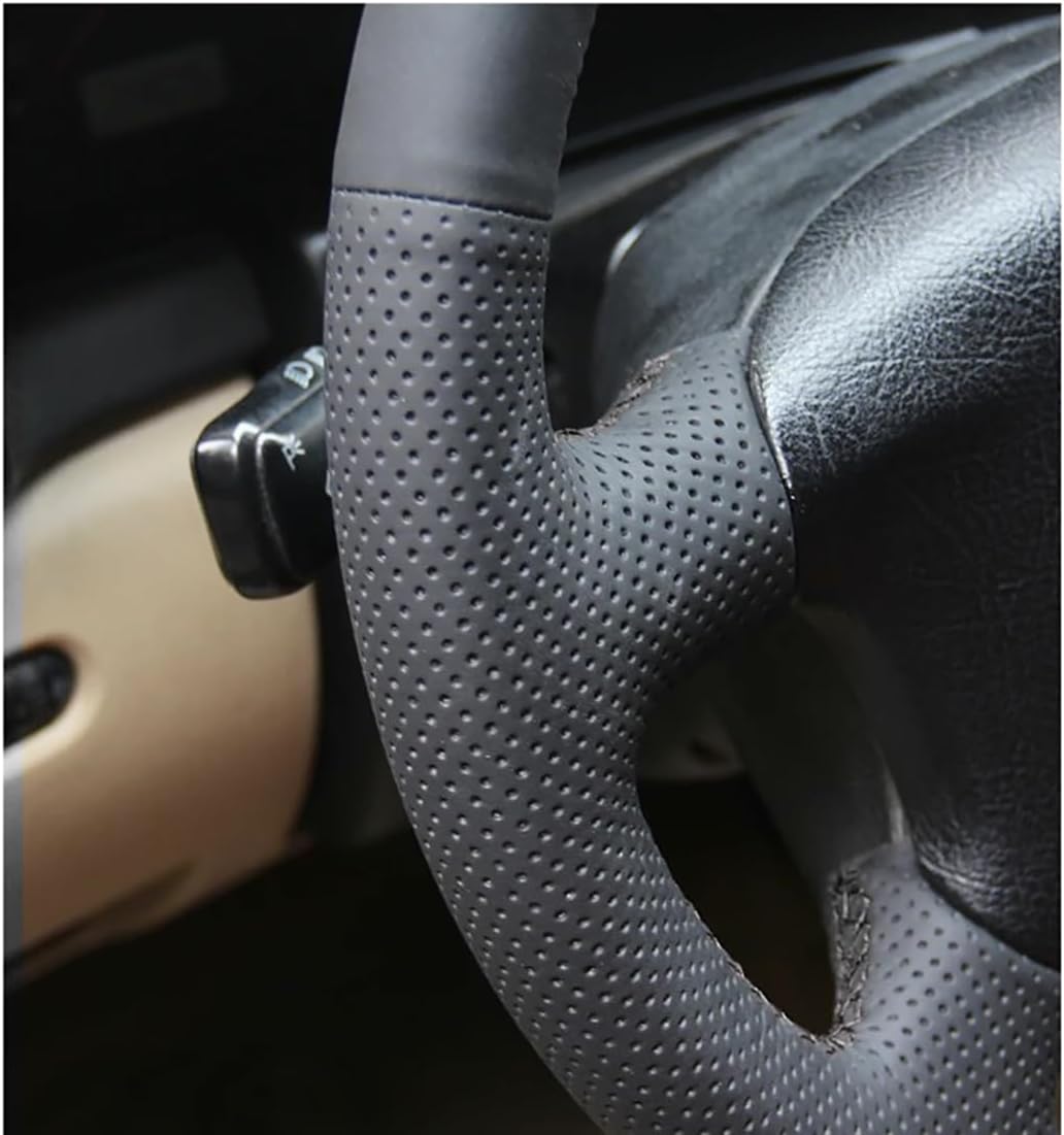 Loncky Custom Genuine Leather Steering Wheel Cover for Volkswagen VW Eurovan 2000 2001 2002 2003/ Jetta GLS GL 1999-2005/ Passat 1998-2005 / VW Golf GLS 1999-2006 / VW Golf GL 1999-2006 Accessories