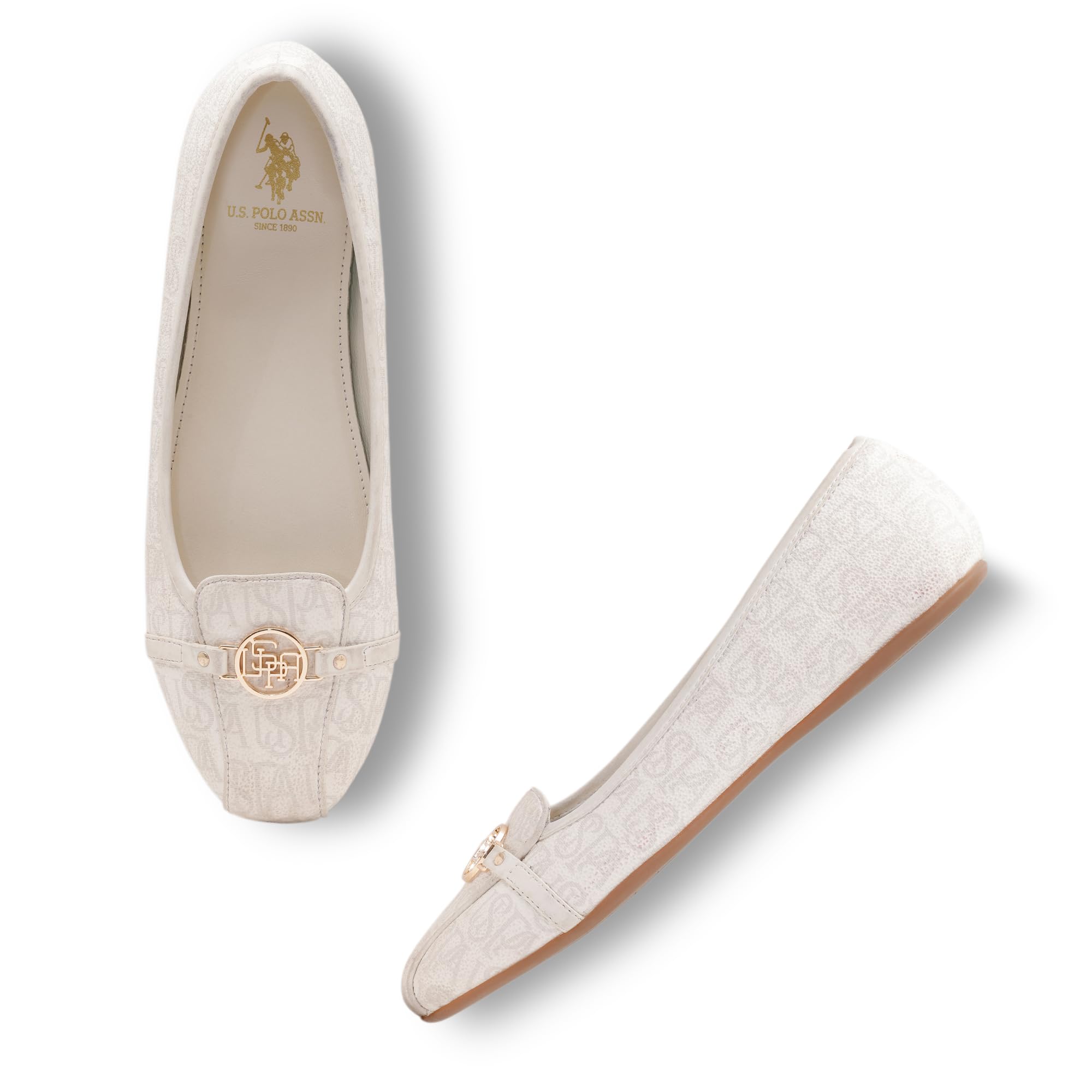 Women Alina 3.0 Round Toe Ballerinas with Gold Hardware-image-20