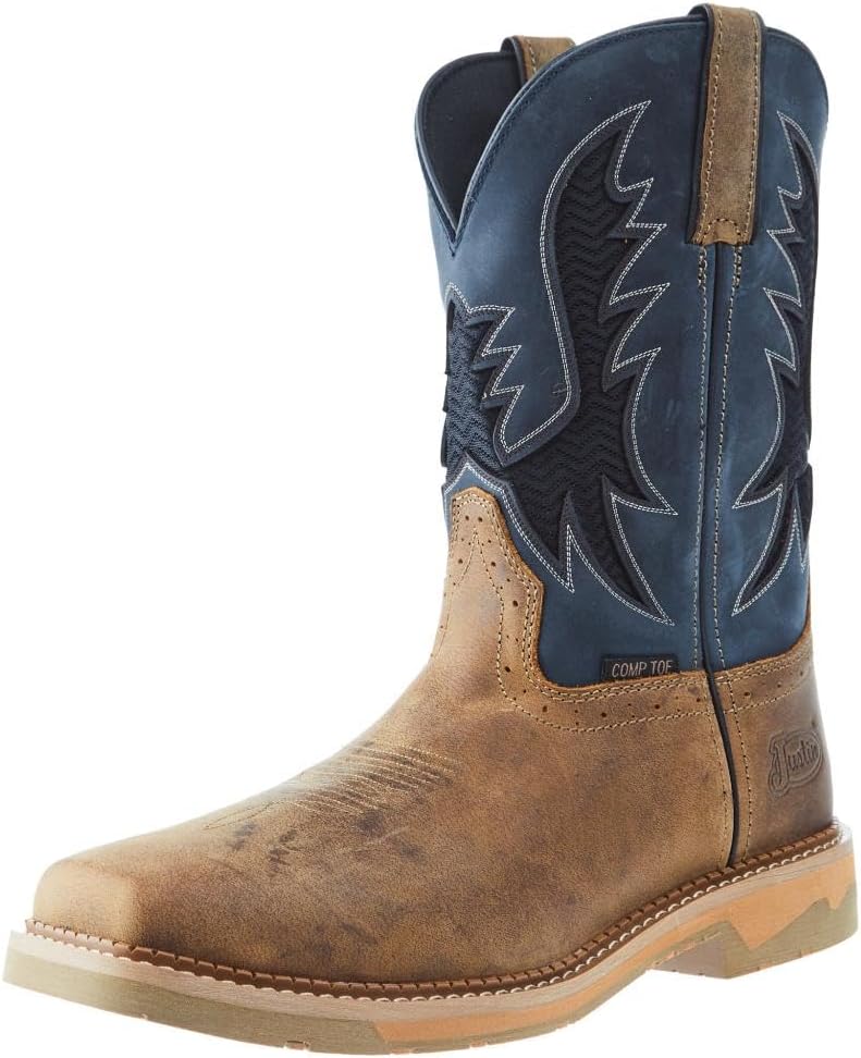 Justin Men's Bolt 11" Composite Toe Work Boot 12 Peanut Tan