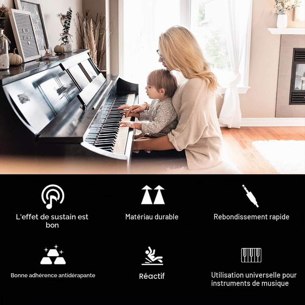 Pédale Piano Sustain,Pédale de Sustain Universelle,Pédale de Commutateur au Pied,avecCâble de 1,7 m et Base Antidérapante Noir,pour Claviers,Claviers/Contrôleurs MIDI et Pédales d’Effets de Guitare