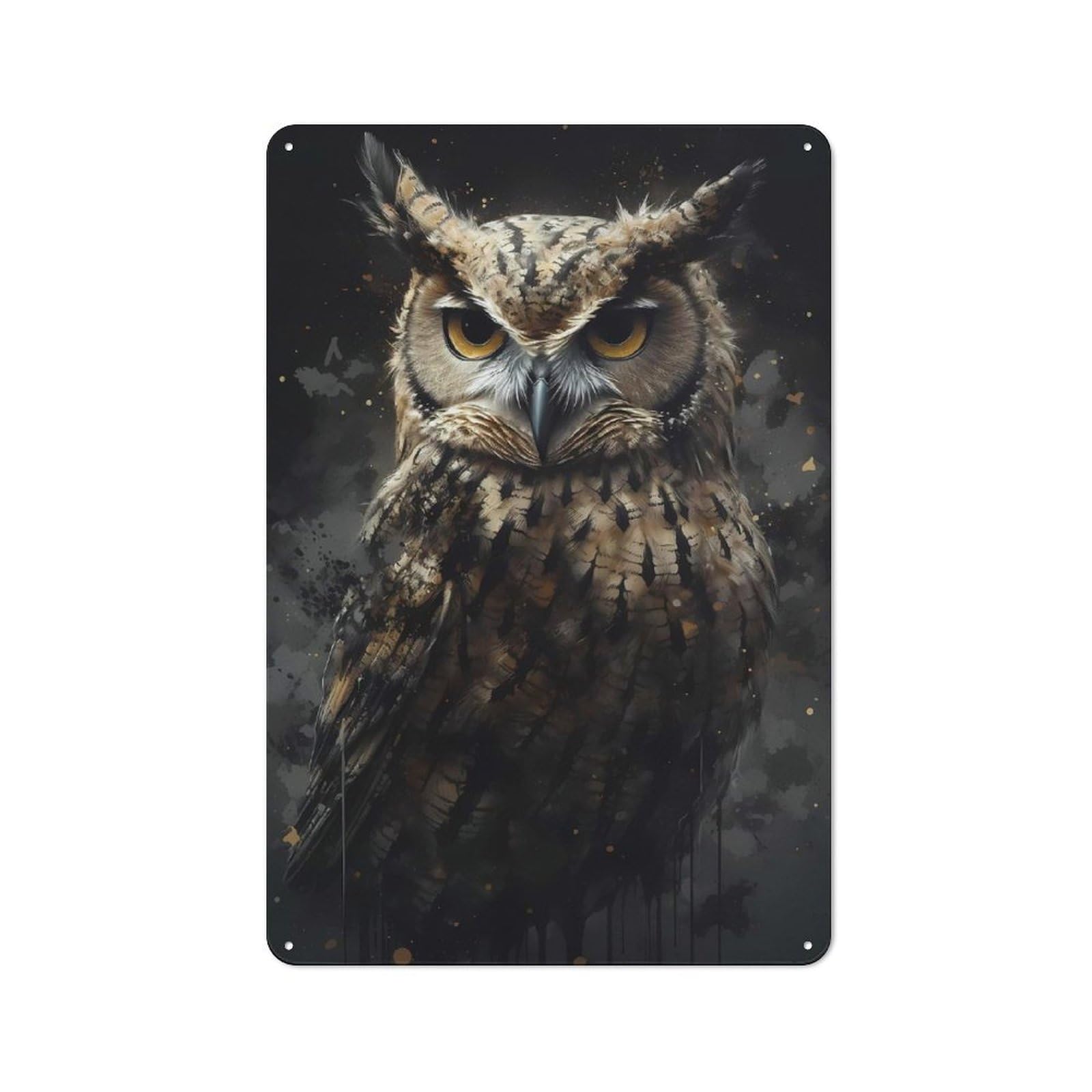Owl Enchanted Isle Tin Sign 30x20cm for Living Room Wall, Rustic Wall Decor, for Living Room Decor Lovers