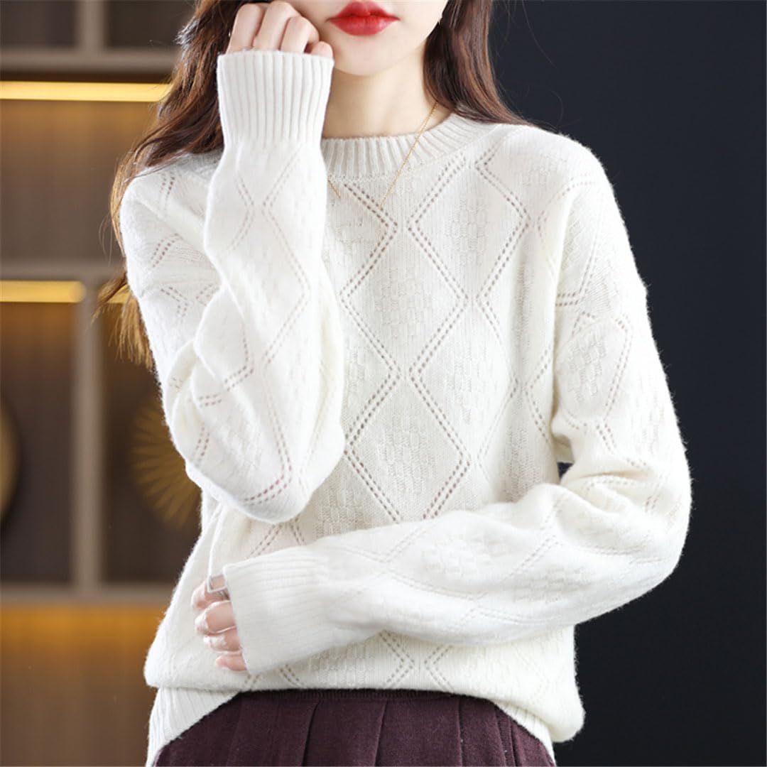 Maglione da donna in lana tinta unita girocollo maglione maglione top