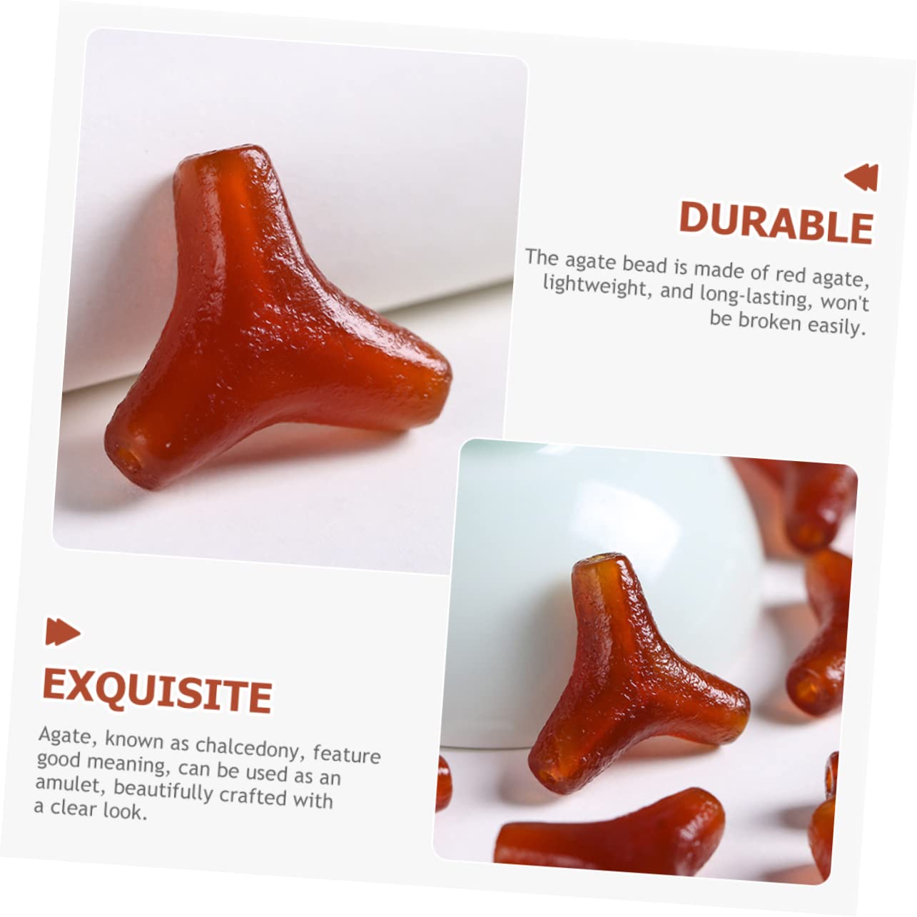 HOMSFOU 4 Pezzi Perline Agata per Braccialetti e Gioielli Fai da Te Perline Distanziatrici Naturale Design Facile da Usare per Creazioni Artigianali