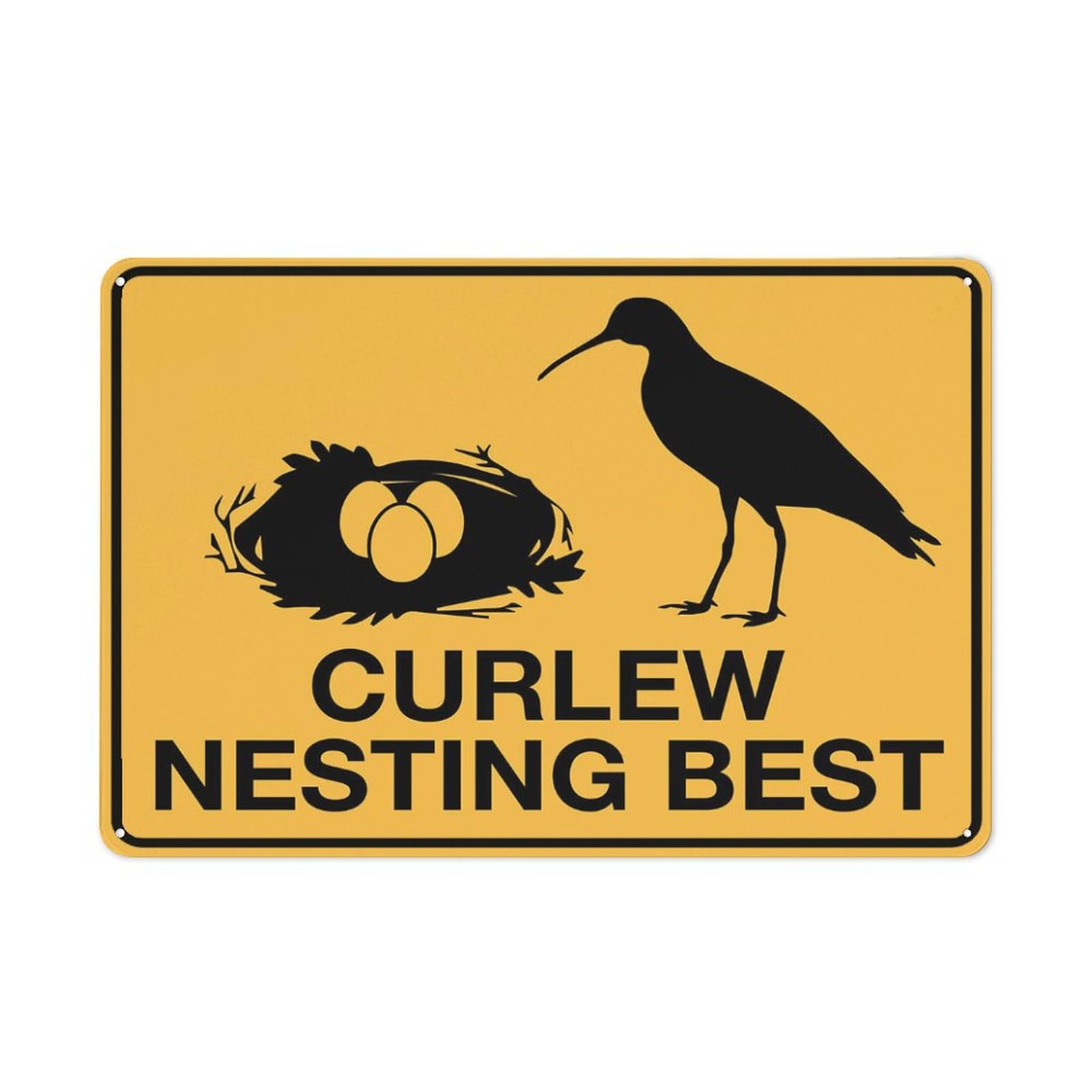 Curlew Nesting Best Sign Warning Tin Sign Home Kitchen Farm Garden Garage Wall Decor 12X8Inch