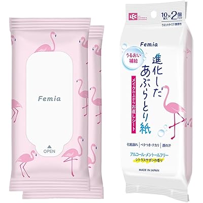 レック(LEC) Femia 進化した あぶらとり紙 メイク直し メイクリペアシート 10枚入×2個 (シトラスサボンの香り) / うるおい補給/化粧崩れ・べた …