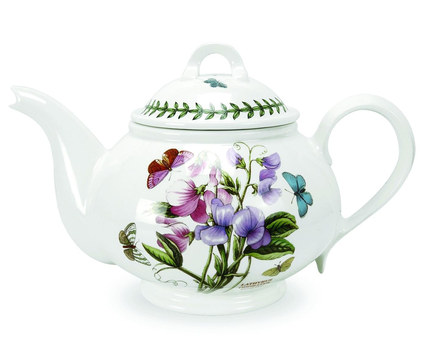 60750 Botanic Garden - 2pt Teapot (Romantic Shape), White