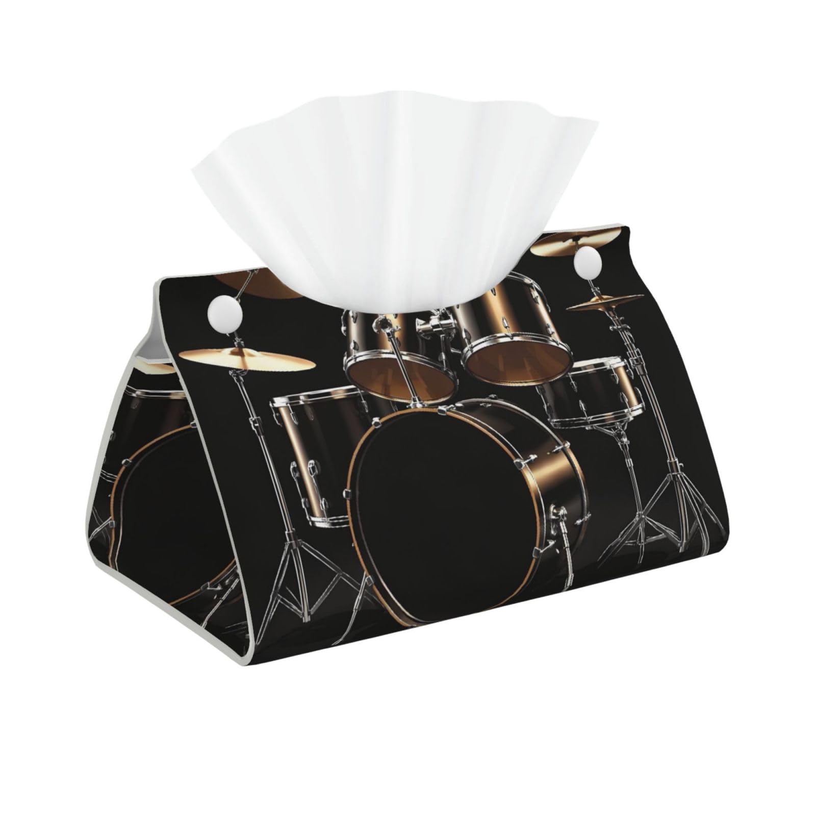 Cool Drum Set Print Long Tissue Box Cover Holder Home Decor Aesthetic 7.87'' x 5.12'' x 0.98''