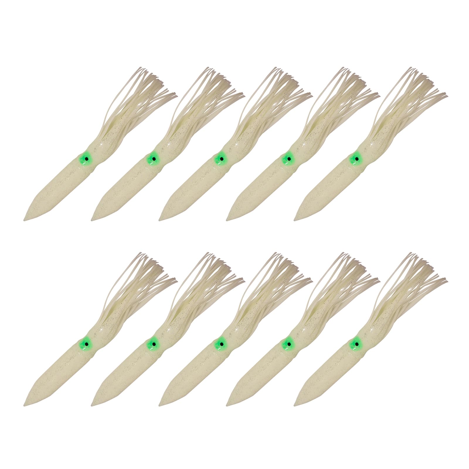 10 Stück 8 cm, weiche Angelköder, Tintenfisch, weiche Köder, umsäumter Tintenfisch, Jigging, Meeresköder, einfach zu verwenden, Bunte Tintenfisch Röcke