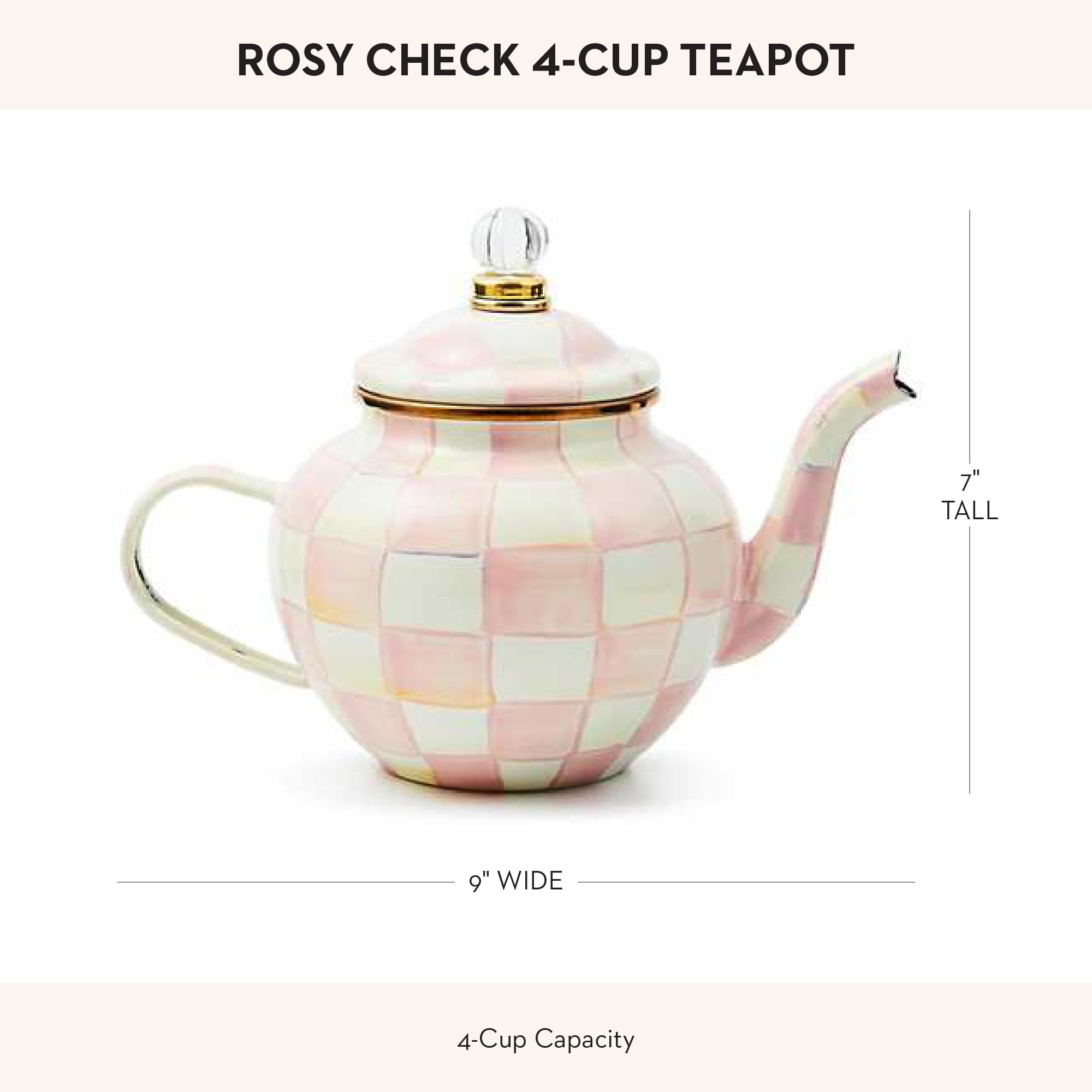 Amazon.com | MACKENZIE-CHILDS Enamel Teapot, Cute Small