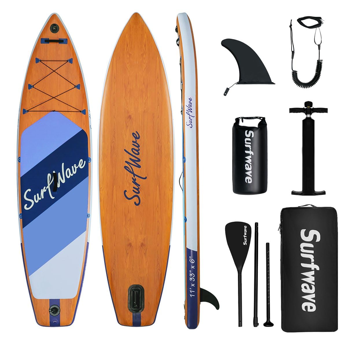 Eggory Juego de Tabla de Paddle Surf Hinchable, Ultraligera para Todos Niveles de dificultad, Tabla Paddle Surf, Remo Adj, hinchador, Mochila Viaje ISUP, Correa, Bolsa Impermeable 335 * 81 * 15