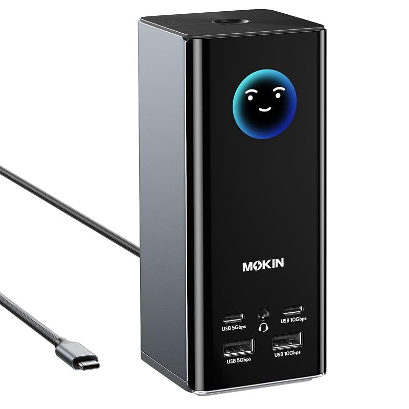 MOKiN docking station USB-C 17 in 1 — tre monitor da un solo cavo