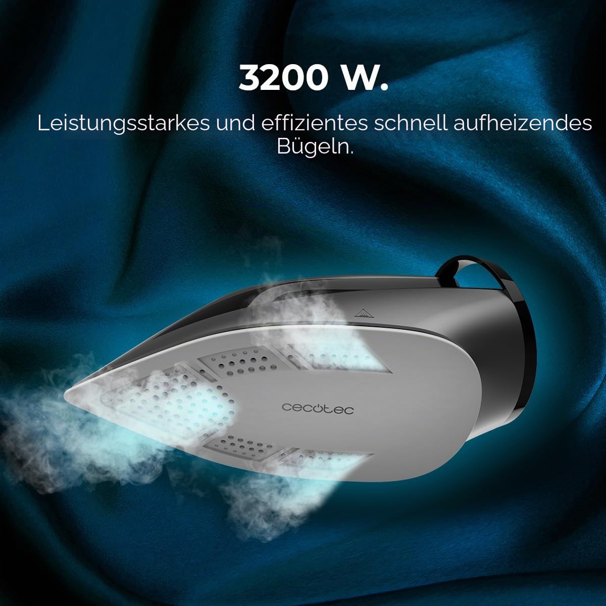 Cecotec Horizontalbügeleisenstation IronHero 3200 Station Essential. 3200W, 8 Bar Druck, Dauerdampf 150g/min, Extra-Dampfstoß 420g/min, Turbo Slide Sohle, Auto Abschaltung, Cyclo Clean, Antikalkfilter