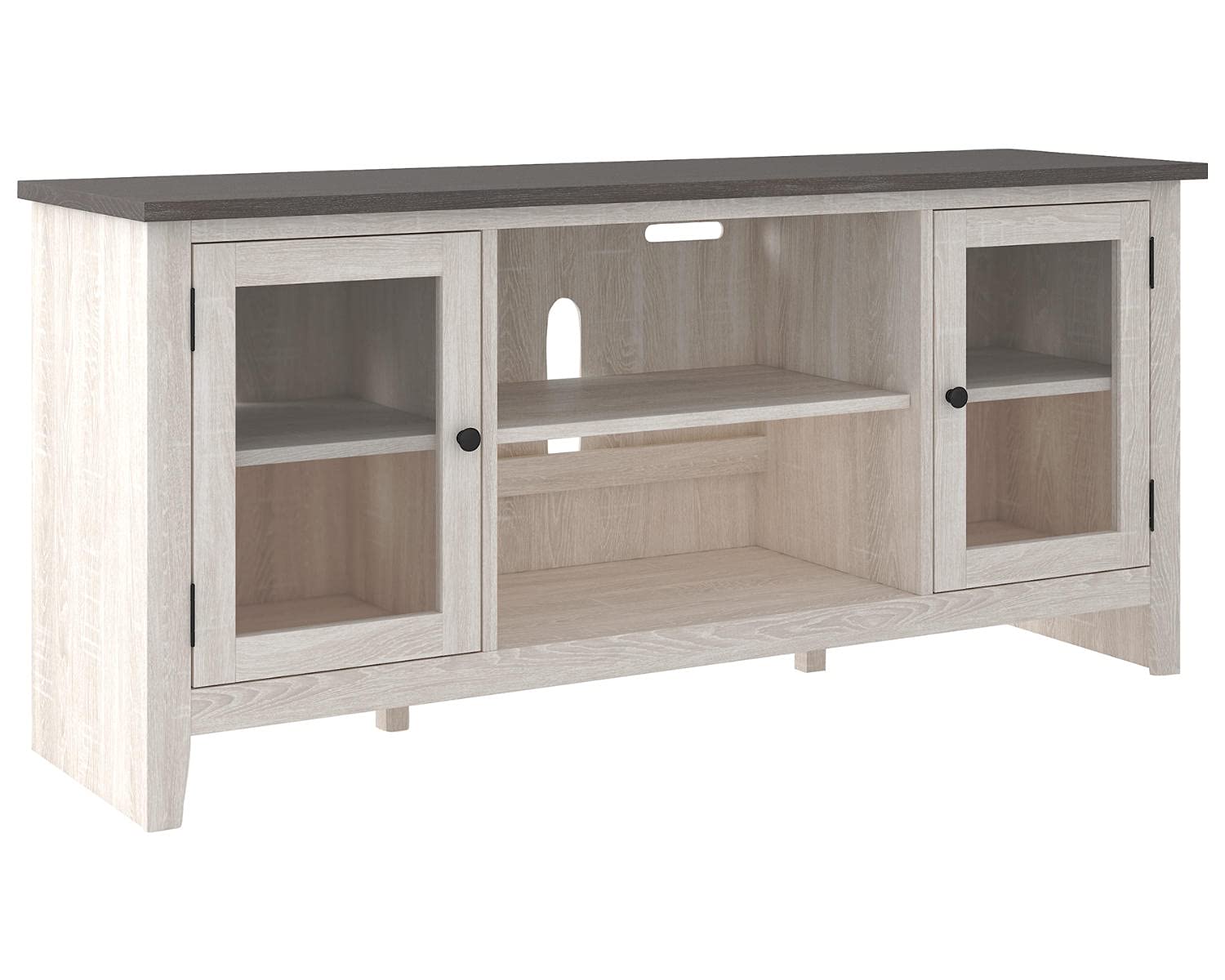 Dorrinson Farmhouse TV Stand with Fireplace Option, Fits TVs up to 58", Whitewash