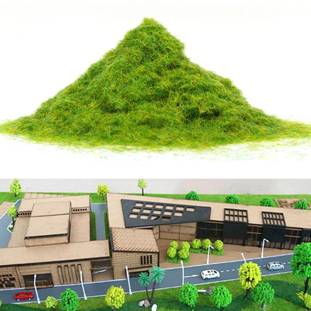 500 g de poudre d'herbe en nylon pour diorama et ferroviaire, herbe statique de 3 mm pour textures naturelles (500 g)