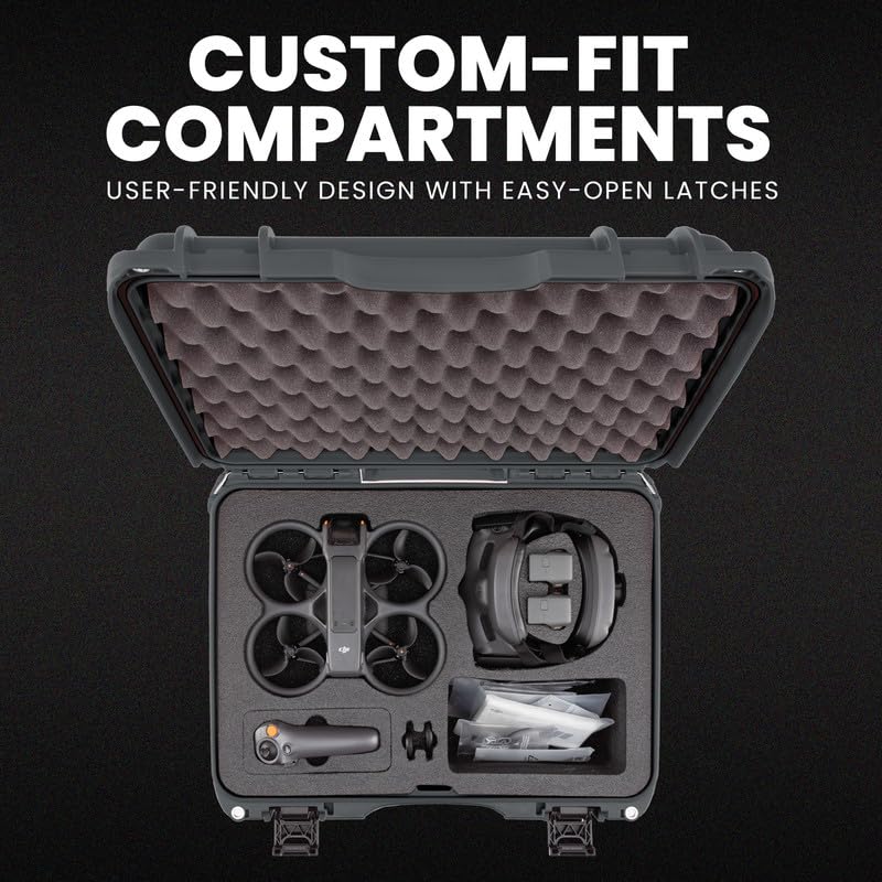 Image of Nanuk 925 Waterproof Hard Case with Foam Insert for DJI Avata 2 Fly More Combo - Graphite