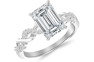 14K White Gold 1 Ct Lab Grown Diamond Twisting Infinity Engagement Ring