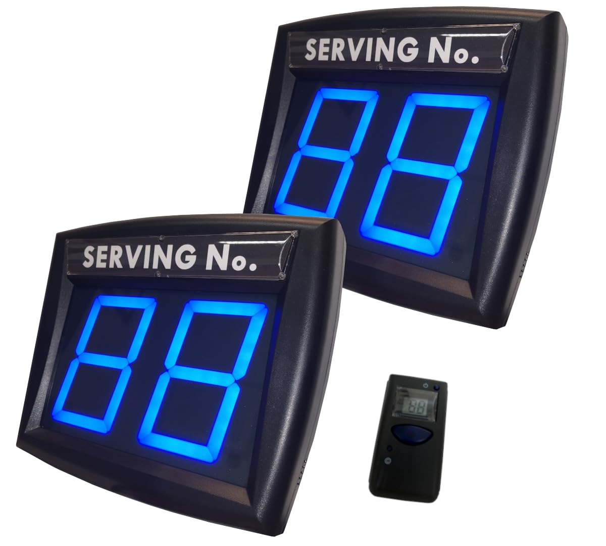 2 Cifre Eliminacode Display BLU, Numeratore Elimina Code Digitale,Display Numerico Con Telecomando（2 Schermo Numeri Attesa +1 Telecomando ） ● IMPRETECH INTERNATIONAL GROUP® ● Made In Italy