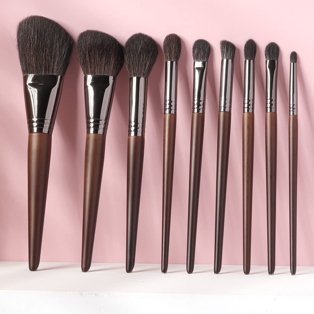 DUnLap Make up Pinsel Alle Ziegenhaar 7/8/9 Stück Make-up Pinsel Set Professionelle Kosmetik for Lidschatten und Gesichtskontur Make up Pinsel Set (Size : XQ1457810111219)