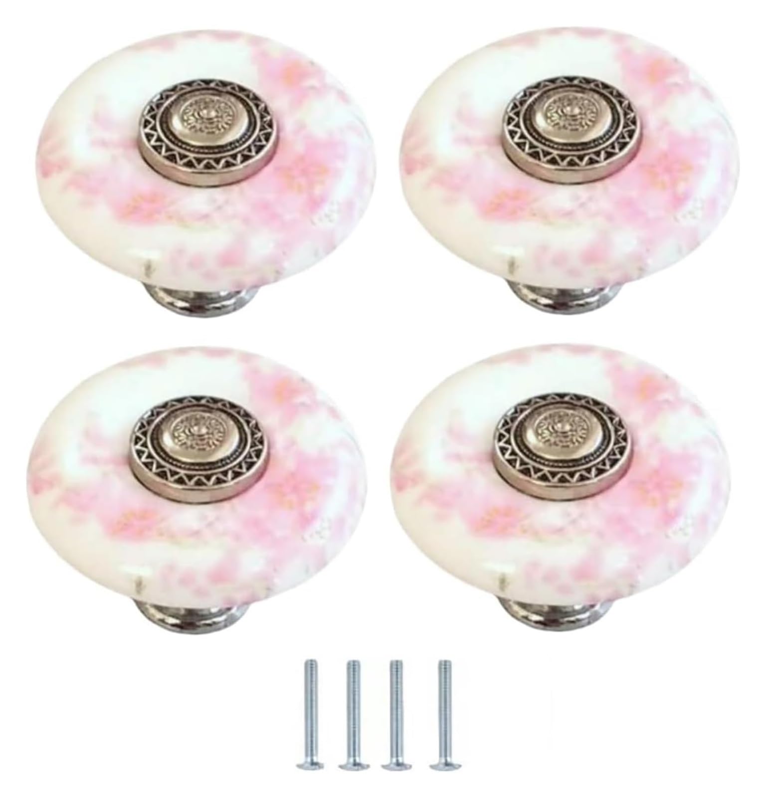 Lqzaxsrdr 38*27Mm Ceramic Cupboard Drawer Handle Knobs, Ceramic Door Drawer Knobs Handles Multicolor 4 Pack(38 * 27Mm)