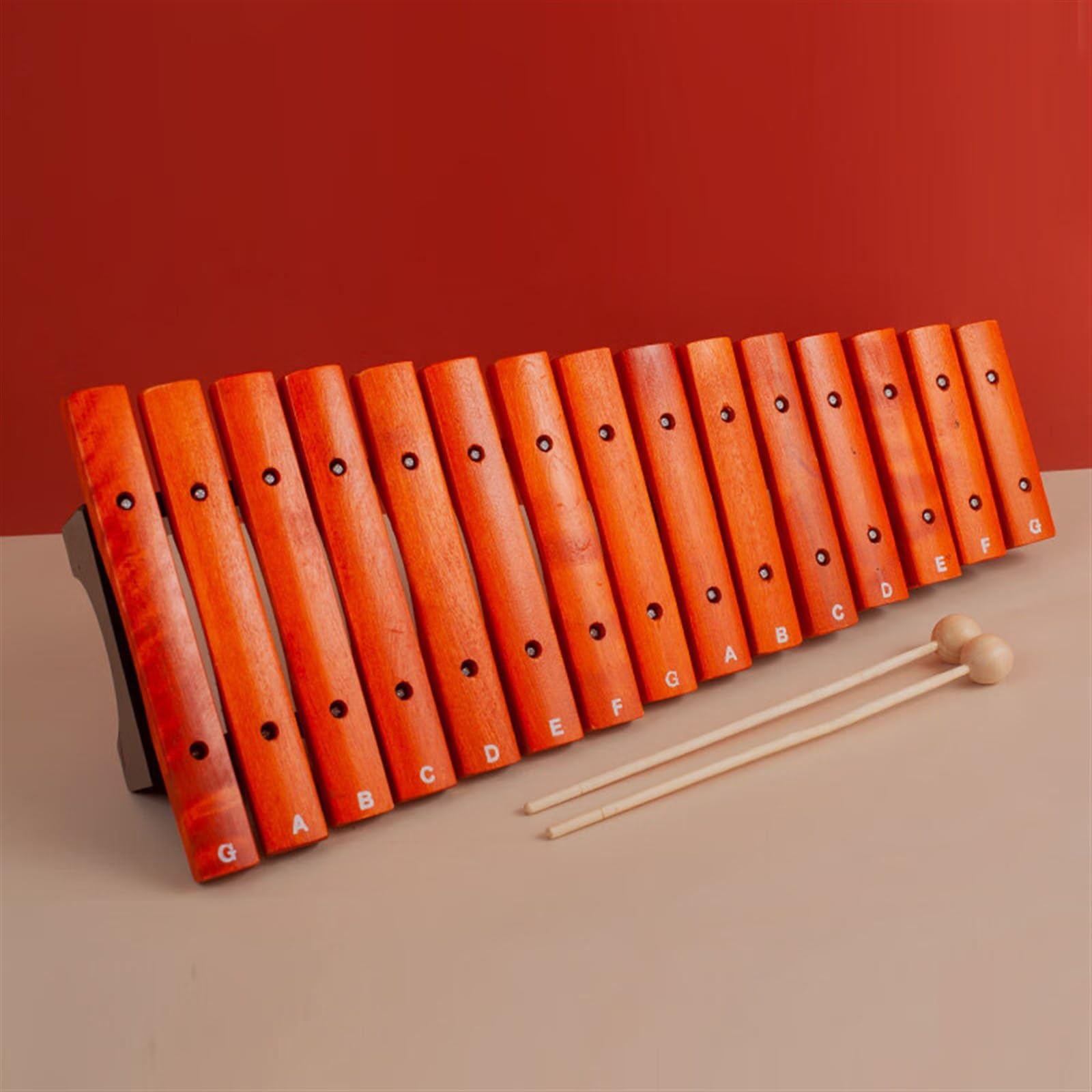 xilofono professionale Strumento A Percussione In Legno Rosso A 15 Toni Xilofono Rosso A 15 Toni Con Custodia(15-tone bag)