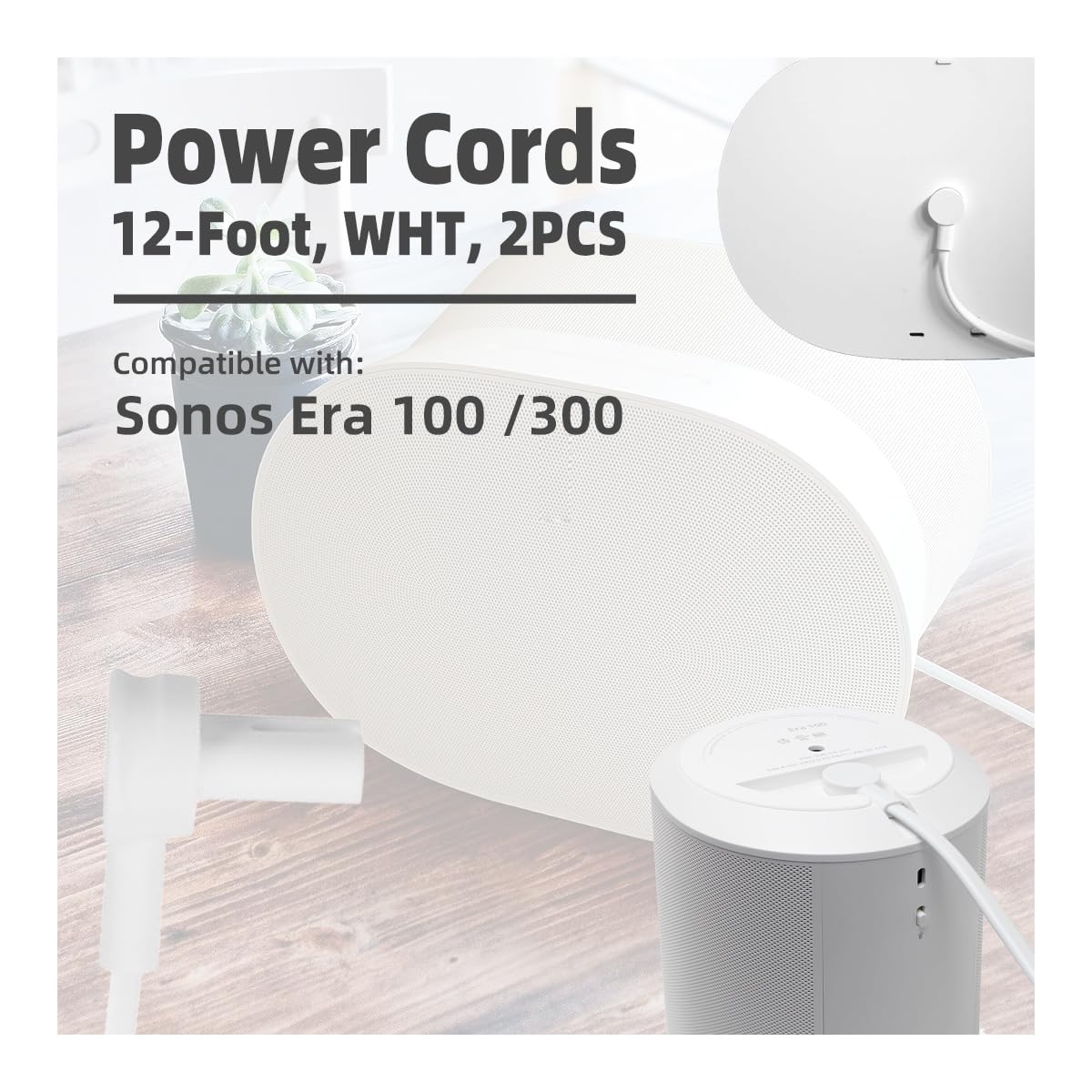 Amazon.com: (2-Pack) Long Power Cords Compatible with Sonos Era