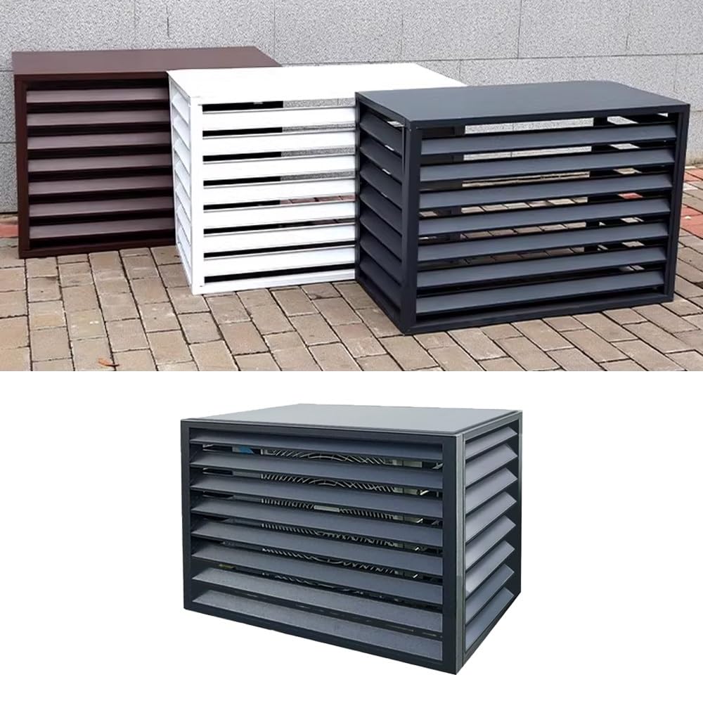 Copertura in Alluminio per Condizionatori E Pompe di Calore, Pannello di Recinzione per Condizionatori, L120xW70xH150cm Copri Condizionatore da Esterno(Dark Gray,100 * 50 * 70cm)