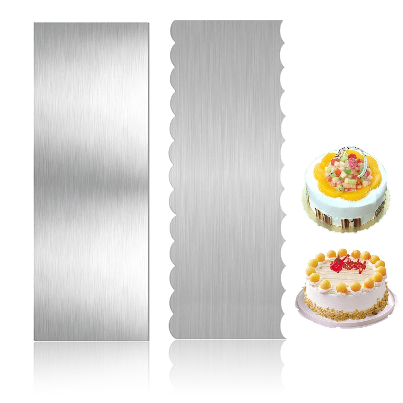 Tortenspachtel Kuchenschaber für Torten 2 Stk Tortenglätter Edelstahl Tortenschaber Kuchen Glätter Schaber Küchenschaber Torte Backen Zubehör Küche, Haushalt & Wohnen