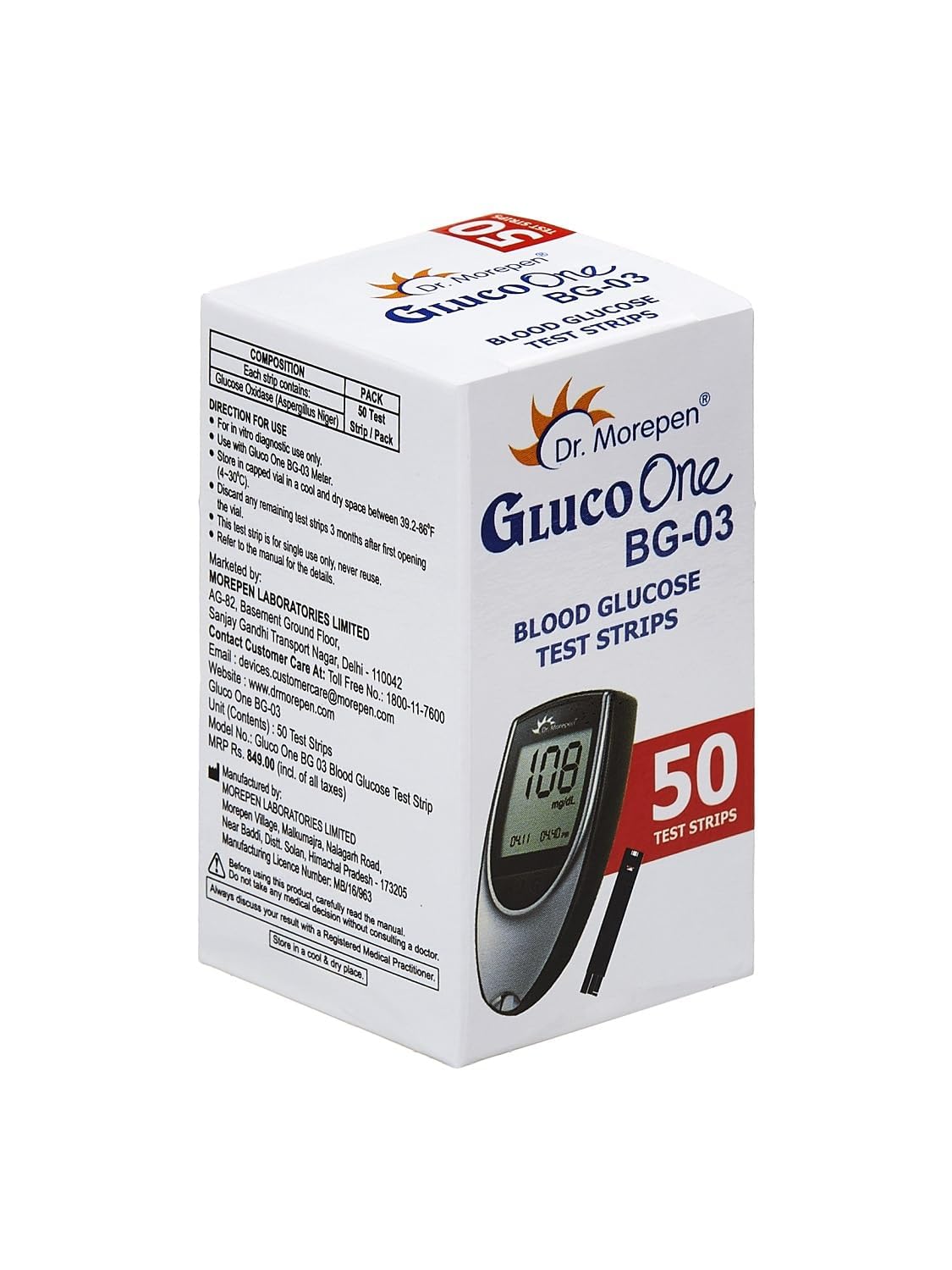 Dr. More pen GlucoOne BG 03 Blood Glucose Test Strips - 50s (B0CZLN5H2F) Amazon Price History, Amazon Price Tracker