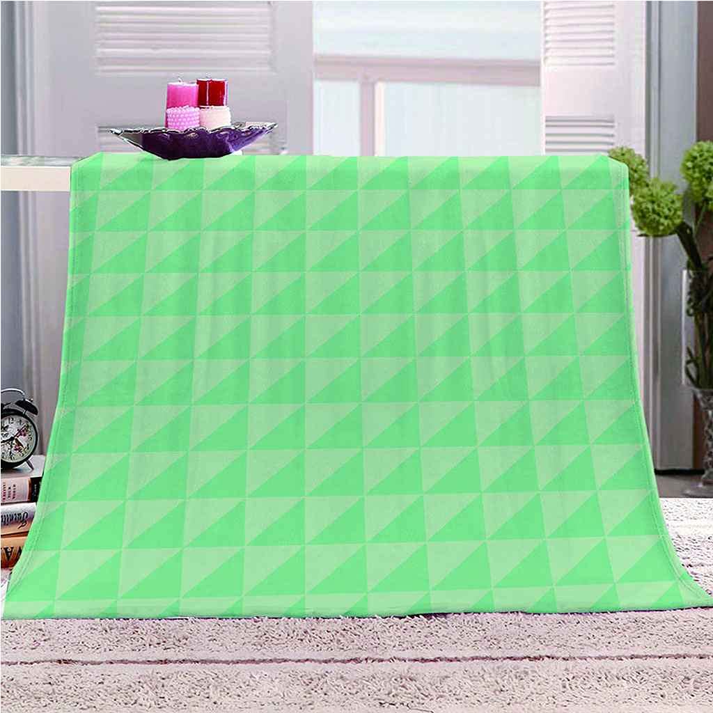Couverture flanelle douce lit canapé plaid géométrique vert impression 3D 130x150
