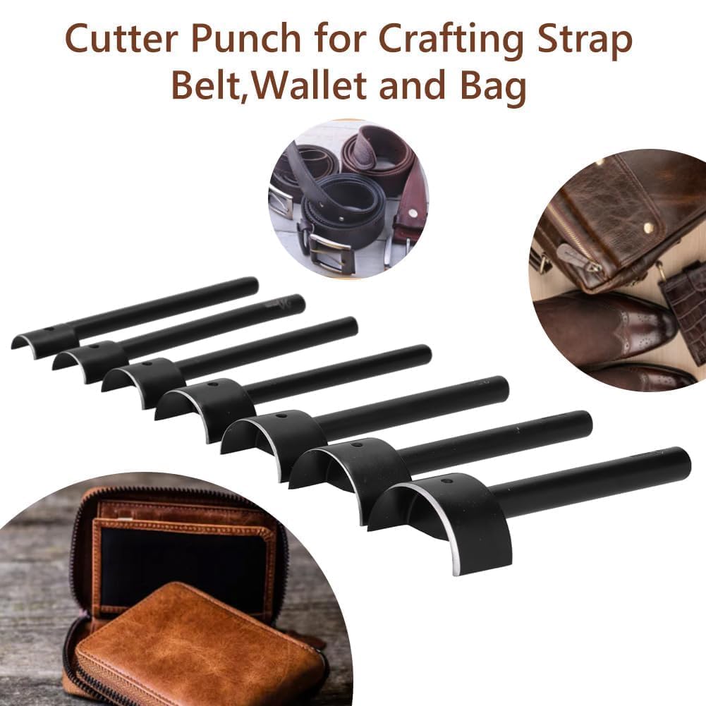 7Pcs Leder Handwerk Werkzeuge Leder Halbrund Cutter Punch DIY Halbkreis Ende Ecke Halbrund Punch für DIY Craft Handwork