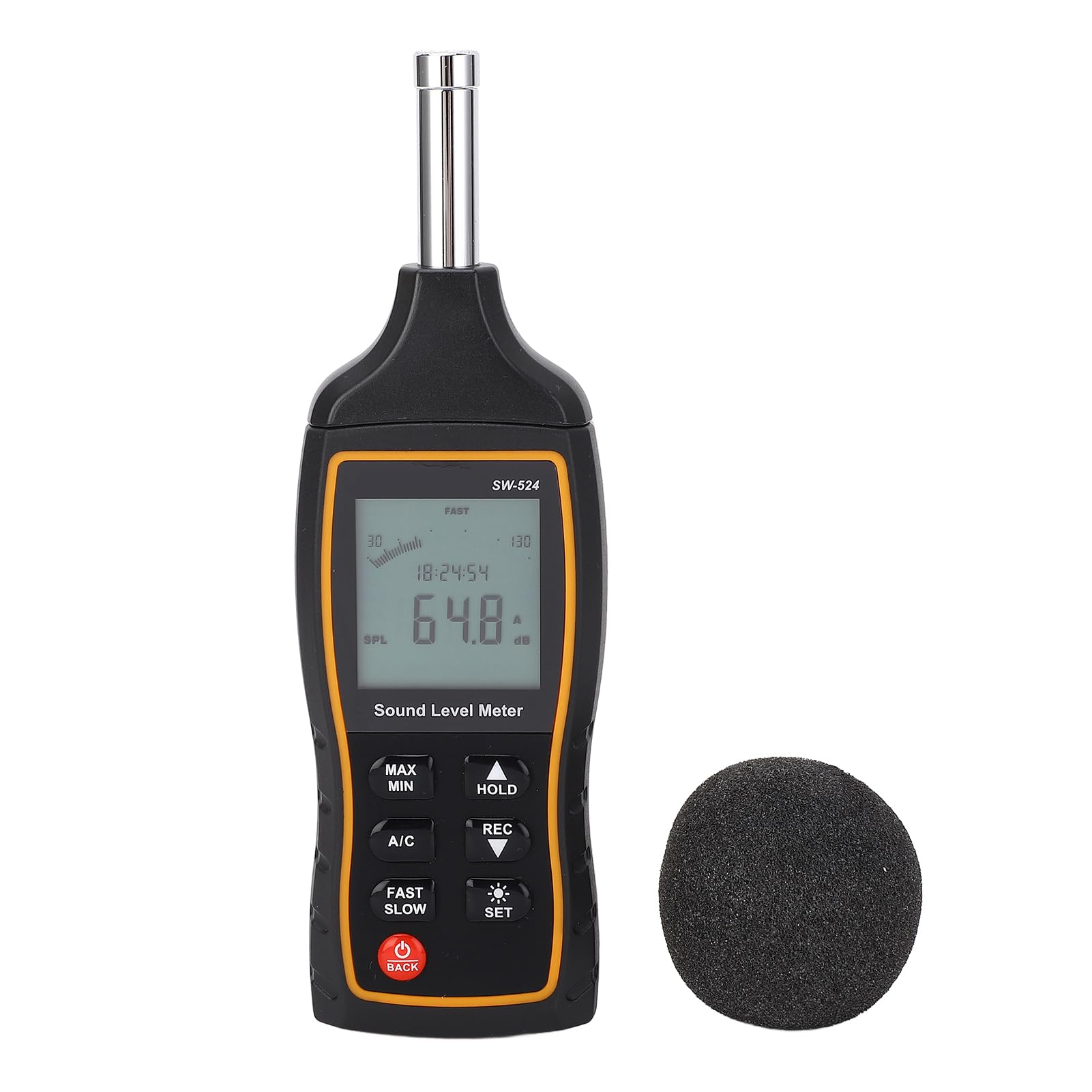 Luocute Fonometro Digitale, Gamma DB | Uscita doppio segnale CA/CC, display LCD retroilluminato, risposta rapida lenta da 31,5 Hz-8,5 KHz, per il monitoraggio del