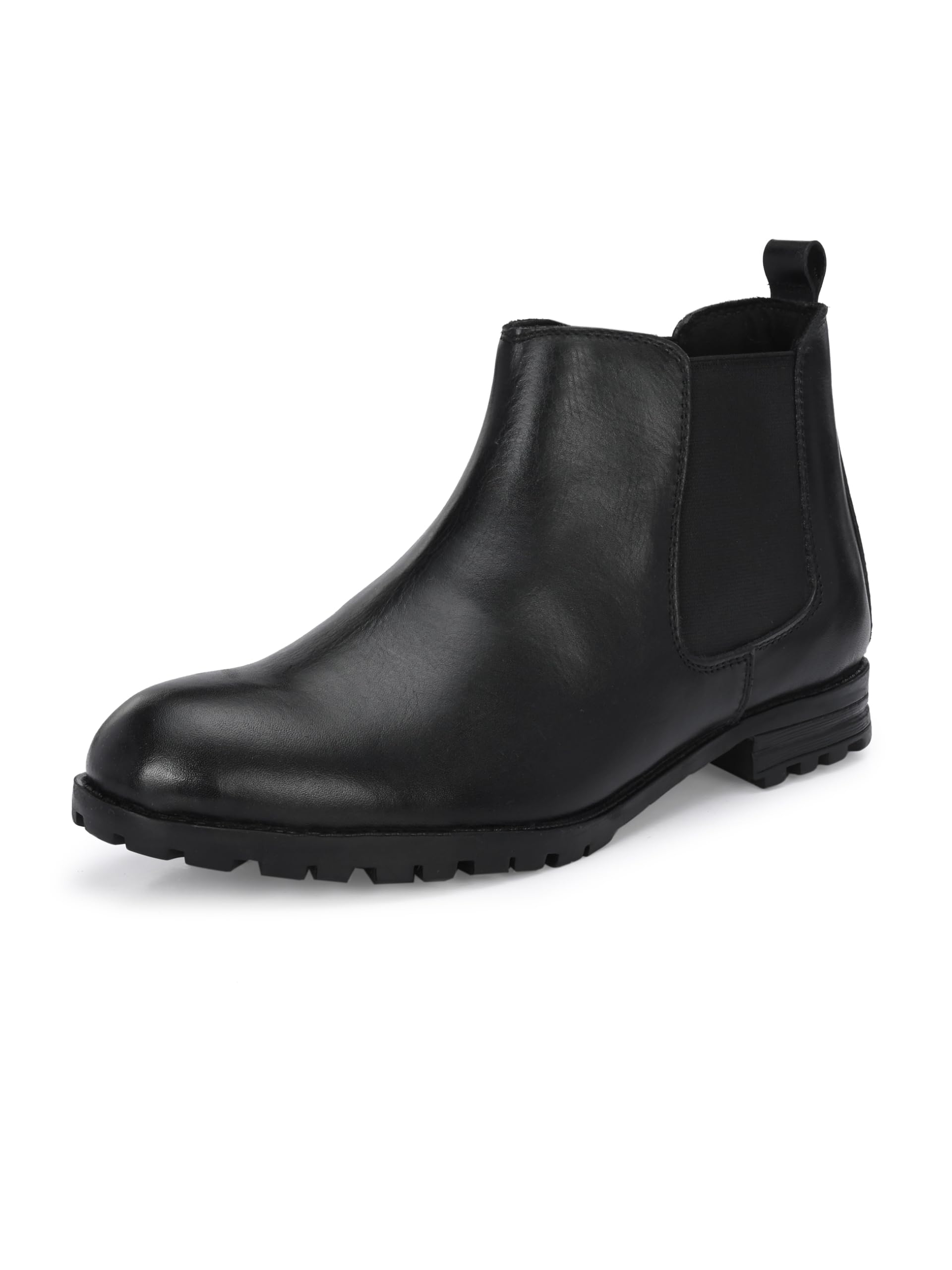 Men's Genuine Leather Hand Painted Chelsea Boots/Two Tone Effect/Patina Finish-image-11
