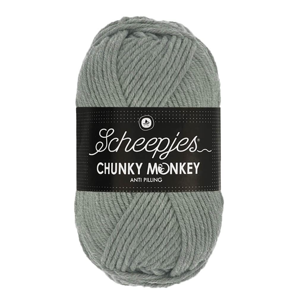 Scheepjes Chunky Monkey Aran Weight Yarn | 100g Ball | Anti-Pilling Acrylic | Soft & Hypoallergenic for Knitting and Crochet Blankets, Toys & Garments (1099 Mid Grey) — image 1