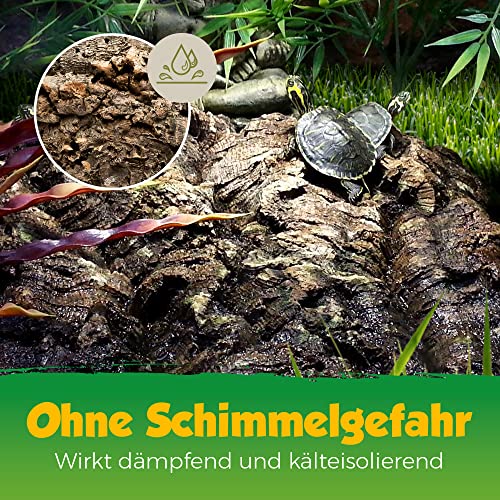 Korkrinde Korkstück, 30 x 15 cm (Naturkork, Zierkork) gereinigt & desinfiziert – ideal für Haustiere (Nager + Vögel) oder Basteln & Hobby (Modellbau), unbehandelte Rinde von der Korkeiche, flach