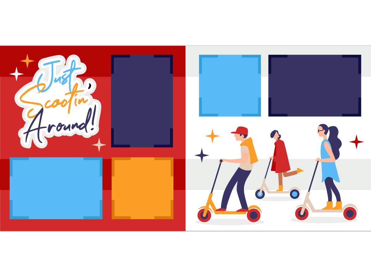 "Just Scootin' Around" Scooter Scrapbook Page Kit