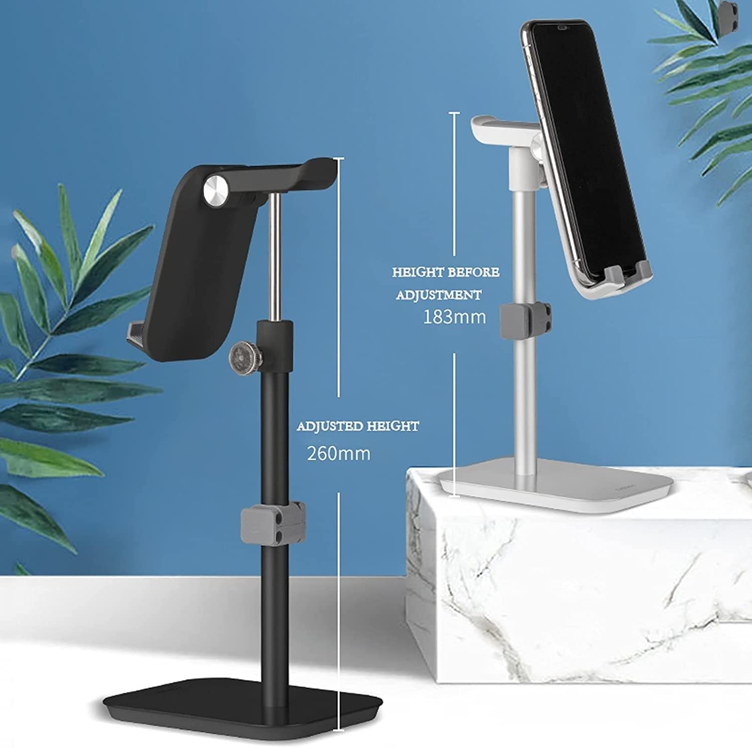MRKU Supporto per Cuffie, Gancio per Cuffie, Appendiabiti da scrivania e per Telefono, Altezza e angolazione Regolabili, Ideale per Il Gaming e la creatività.