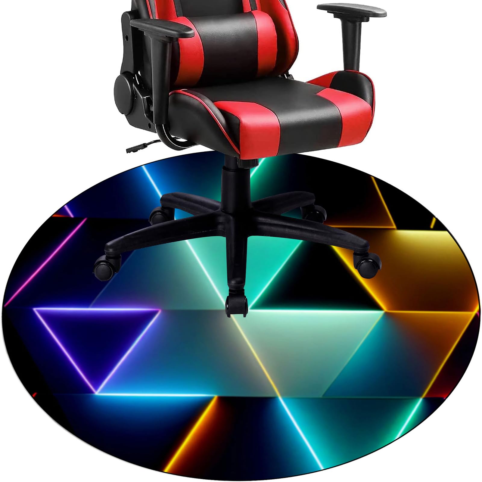 Protège Sol sous Chaise Tapis de Chaise de Bureau pour Moquette et Sol Dur, 90 cm Tapis Gaming Sol Tapis de Chaise de Bureau Tapis Protecteur de Sol pour fauteuils de Gaming Tapis Rond