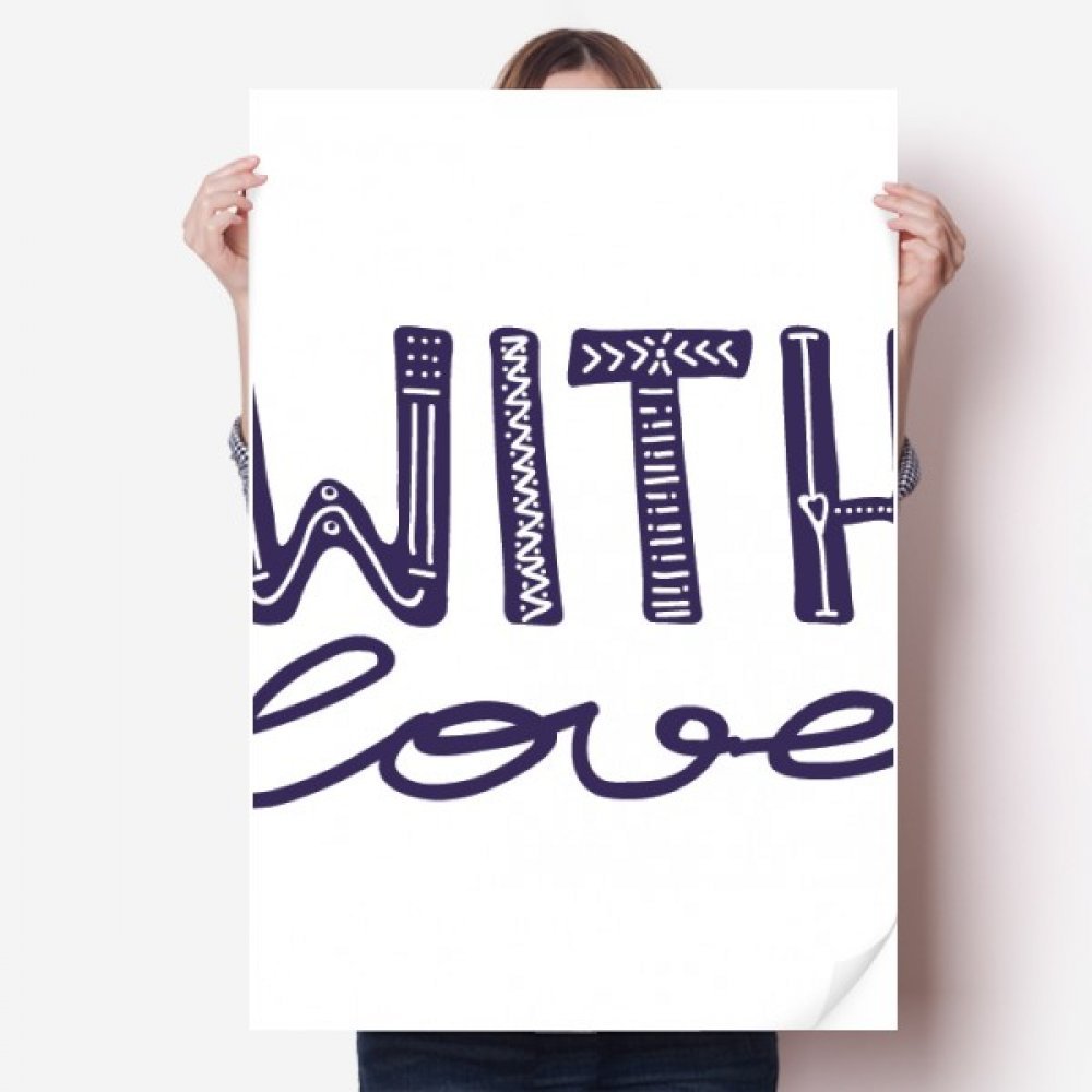 Sticker avec Amour affiche manuscrite pour un foyer chaleureux