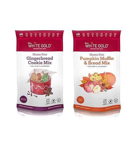 Extra White Gold Mezcla de galletas de jengibre sin gluten y mezcla de magdalenas de calabaza sin gluten