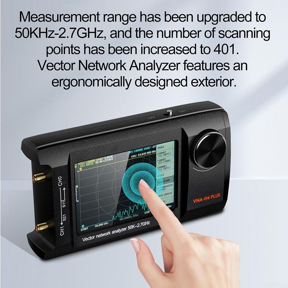 NanoVNA-H4 Analyseur d'antenne vectorielle, écran LCD IPS de 10,2 cm, analyseur d'antenne vectorielle 50 KHz-2,7 GHz, prend en charge la carte S D batterie intégrée de 5000 mAh (sans boîte)