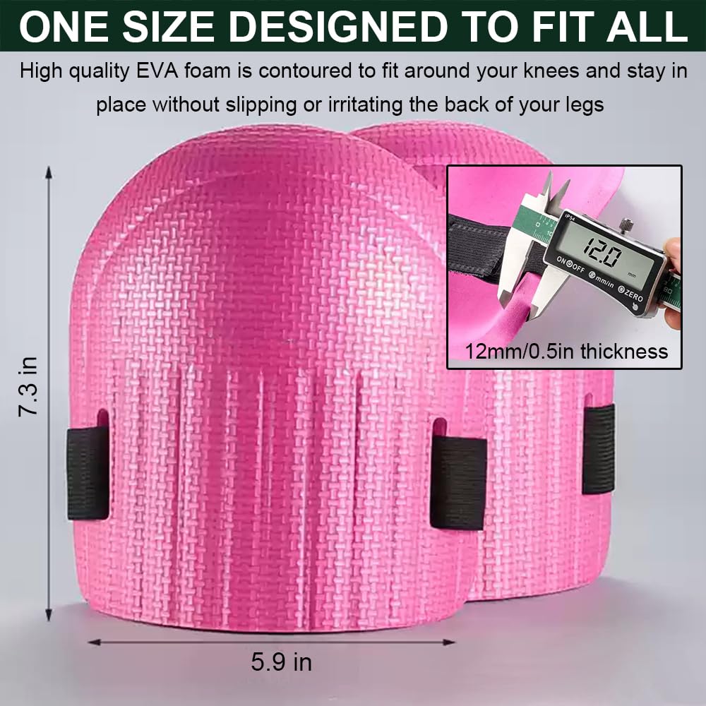 SUJAYU Rodilleras de jardinería para mujer, rodilleras de espuma suave para hombres, construcción, rodilleras de trabajo para hombres y mujeres, rodilleras para techos, rodilleras para Trabajo (rosa)