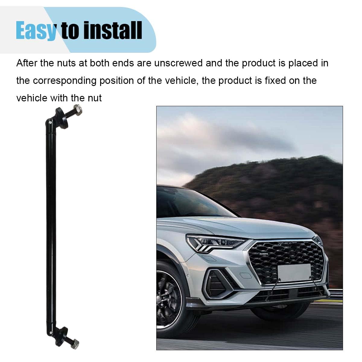 Front Diffuser Rods Snapklik.com : 2PCS 11.42 Splitter Strut Rods, Car Bumper Strut Rods ...