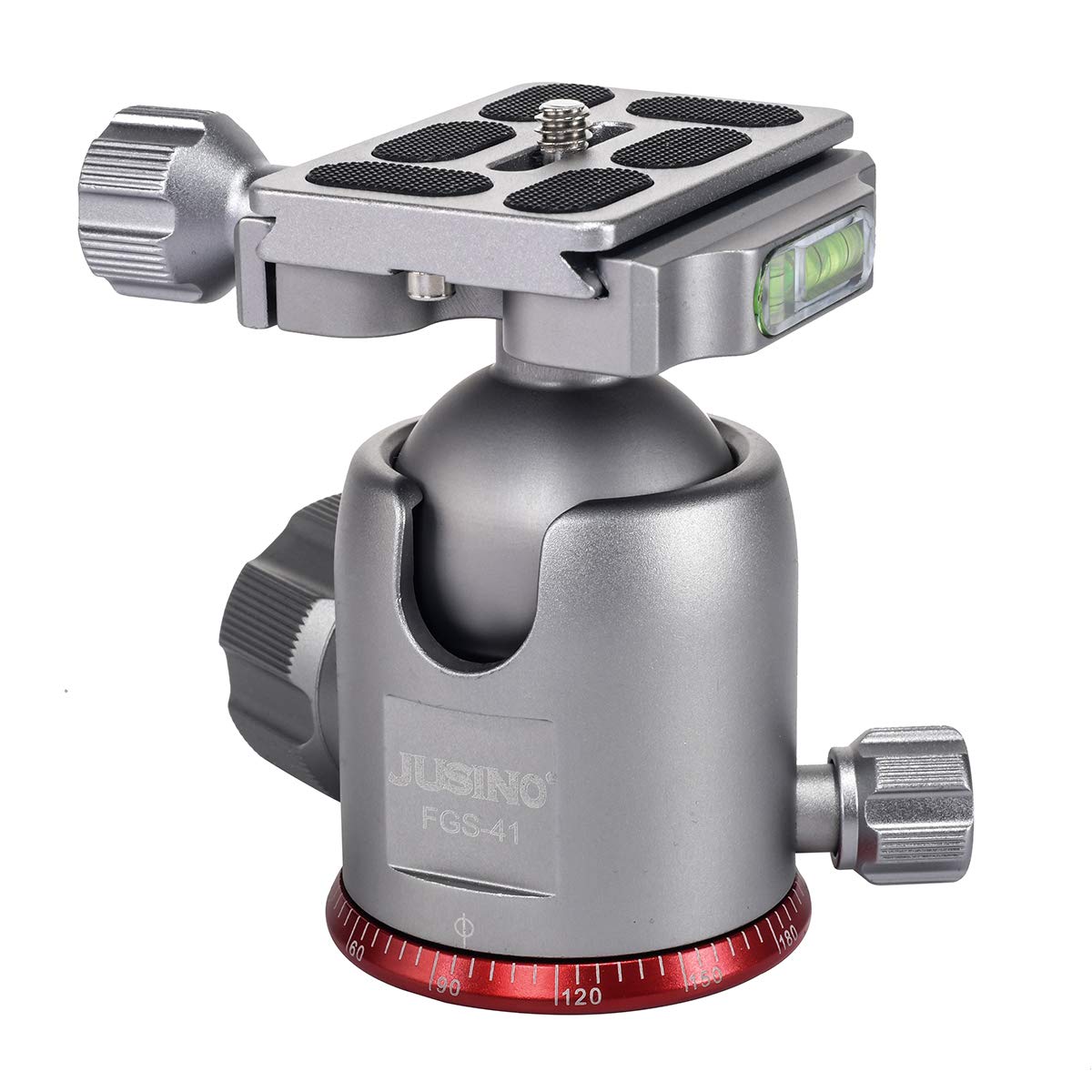 JUSINO FGS-41 Rotule Tête Sphérique Professionnelle Support Appareil Photo avec Bouton de Friction | Fabriqué en Aluminium Aéronautique | Compatible avec Arcaswiss Plaque de Changement Rapide